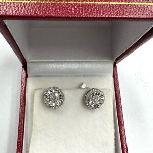Diamonds Silver Stud Earrings